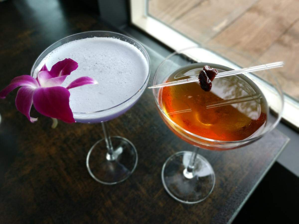Cocktails from Gino’s at the Point on the Dash Point waterfront.
