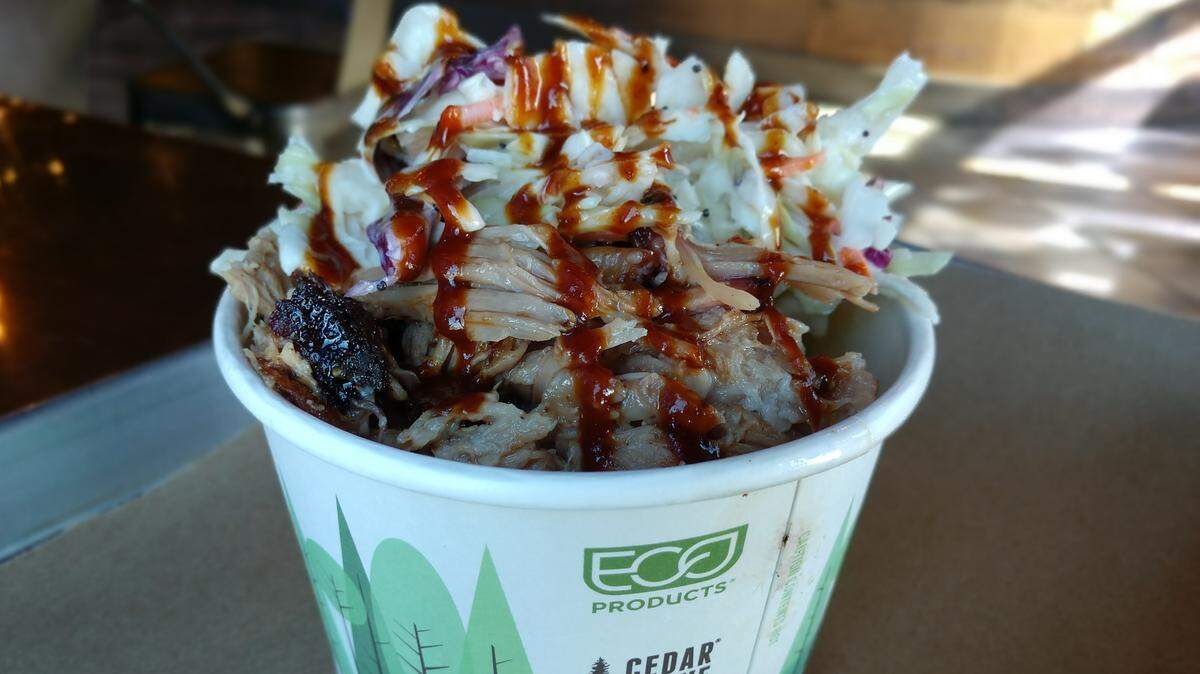 The barbecue sundae at My 4 Sons BBQ in Midland.