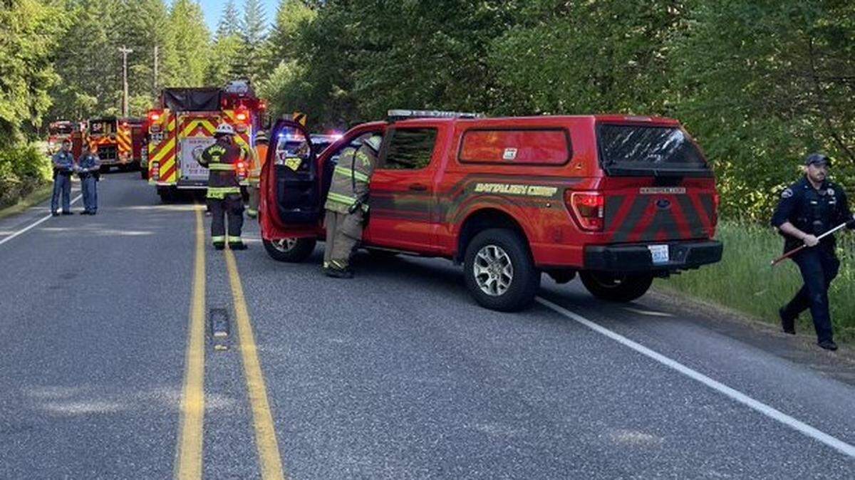 State route 7 was fully blocked just north of Mashel Prairie Road near Eatonville Wednesday evening following a fatal head-on collision.