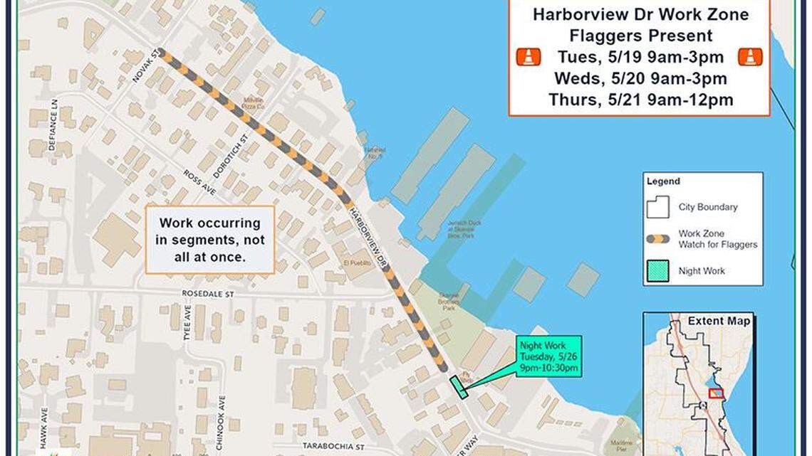 Traffic alert: Lane closures in downtown Gig Harbor ahead of $6.8M project