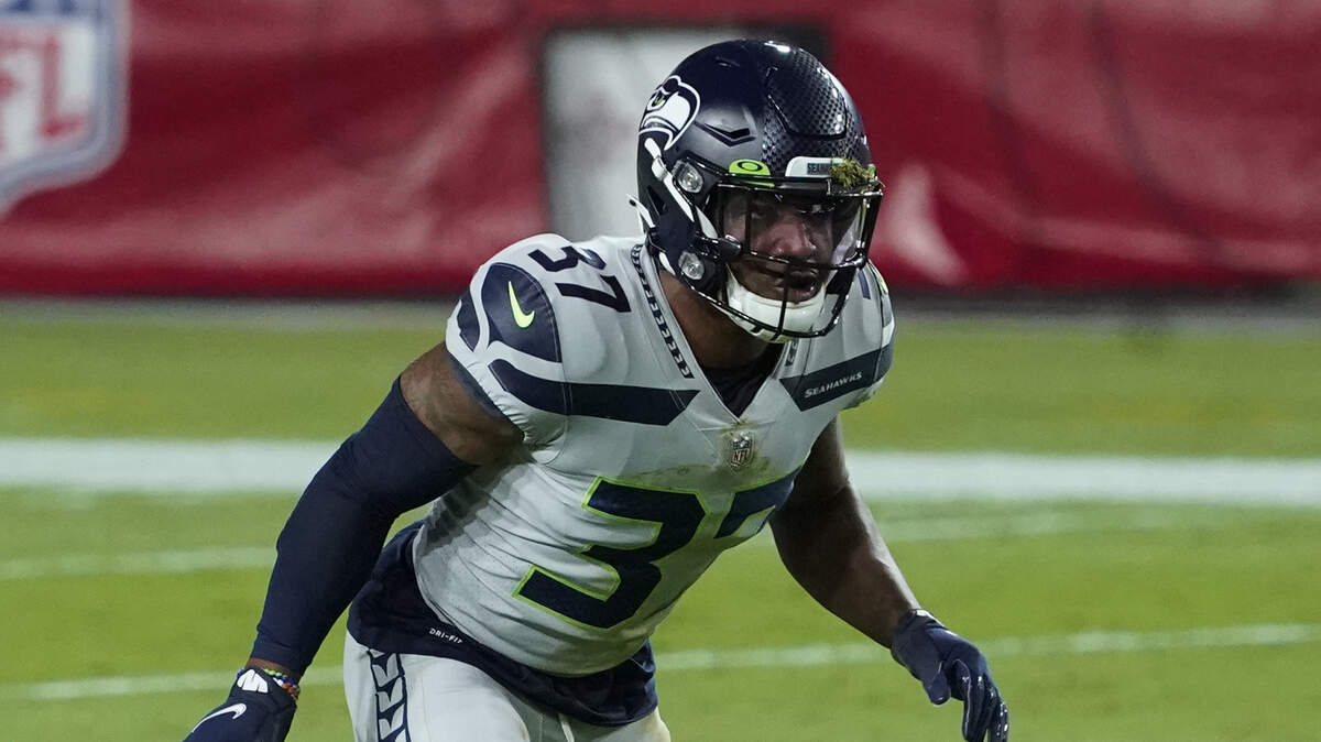 Seattle Seahawks free safety Quandre Diggs (37) during the first half of an NFL football game against the Arizona Cardinals, Sunday, Oct. 25, 2020, in Glendale, Ariz. (AP Photo/Rick Scuteri)