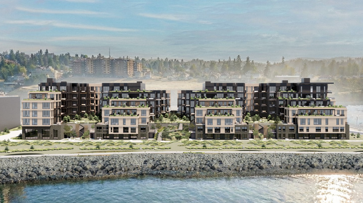 TerraCotta presented this rendering of its condominiums planned for “Site 15” at Point Ruston at a Ruston council meeting Tuesday.