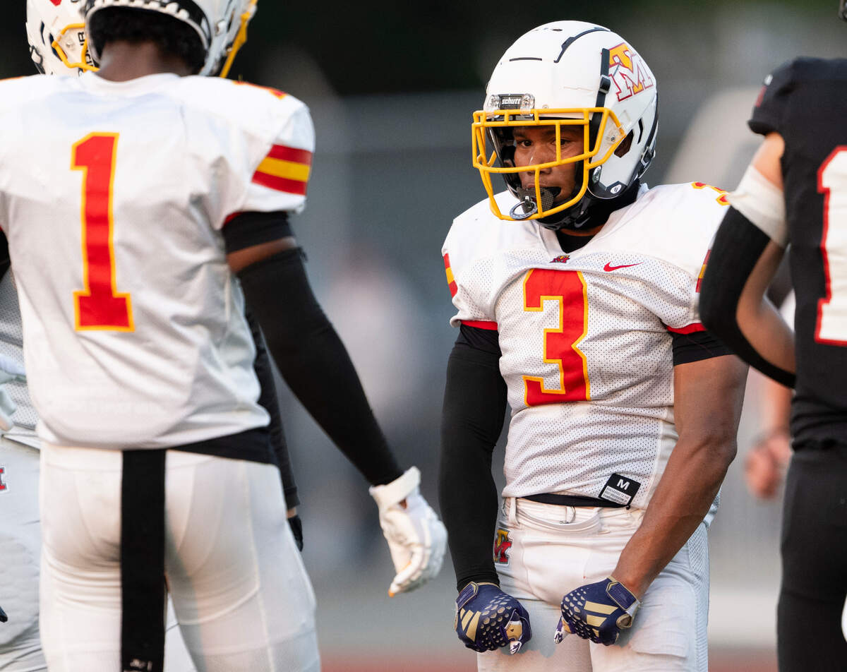 Mount Tahoma linebacker Felix Diaz (3) reacts to stopping a Yelm receiver during the first half of the game at Yelm High School, on Thursday, Sept. 5, 2024, in Yelm, Wash.