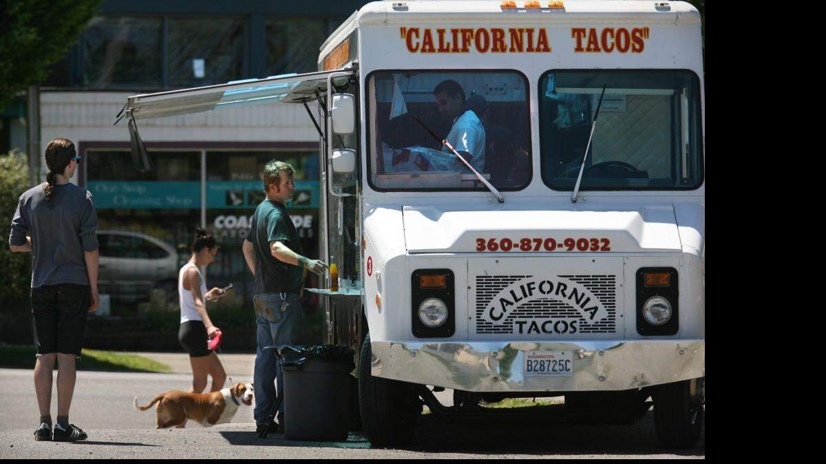The California Tacos truck along Fourth Avenue in downtown Olympia on Saturday, June 4, 2011.