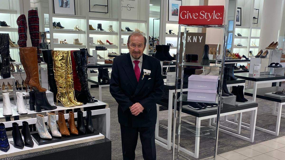 Skip Butler on his last day of work at the Tacoma Mall Macy’s, capping a 52-year career at the store in November 2022. Butler died Jan. 7, 2024.