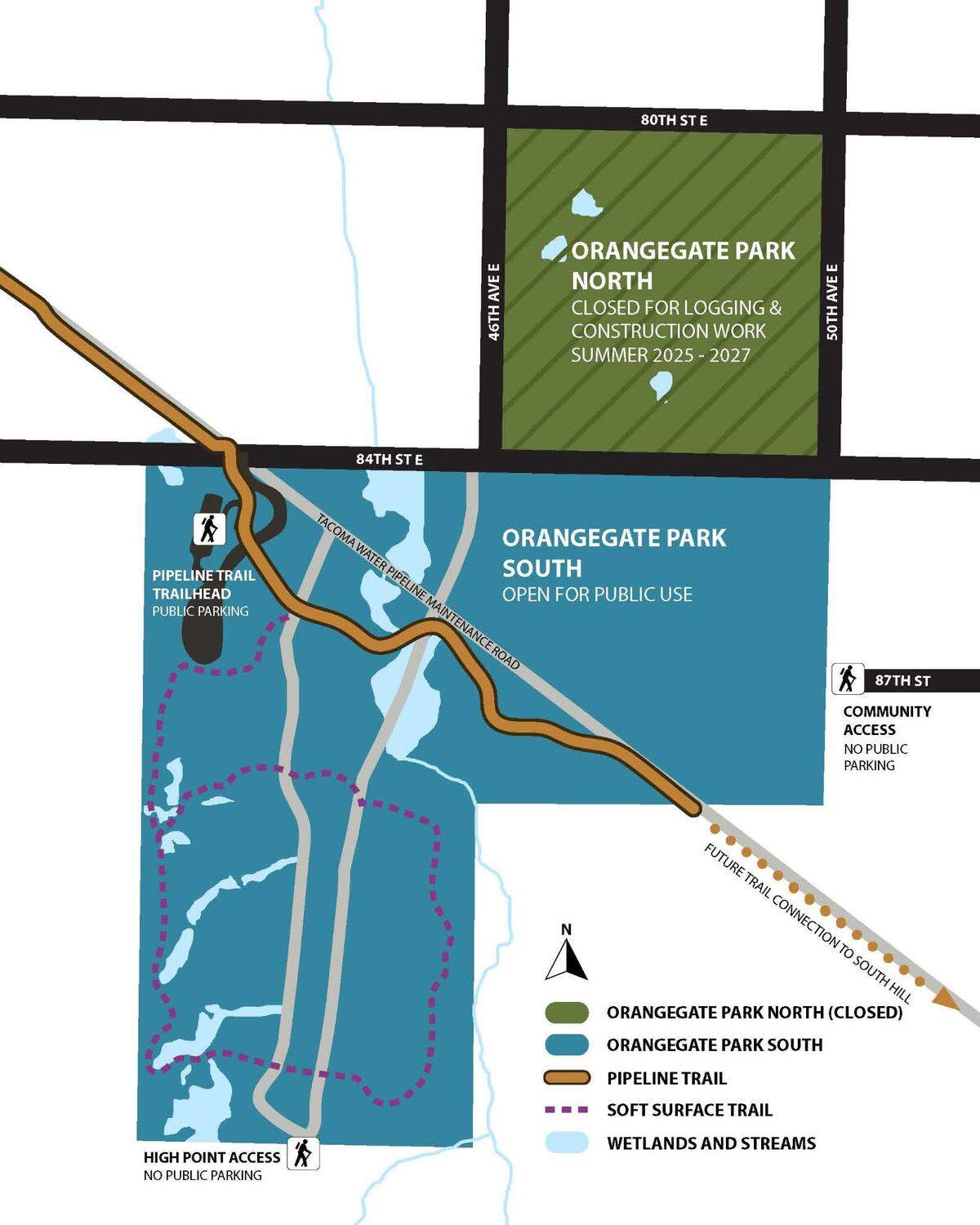 A map of the work at Orangegate Park.