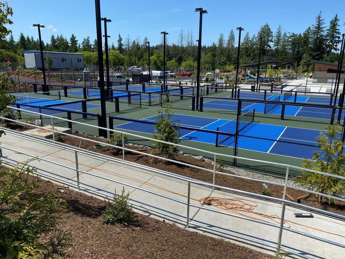 This photo shows Doris Heritage Park’s pickleball courts before its grand opening in Gig Harbor.