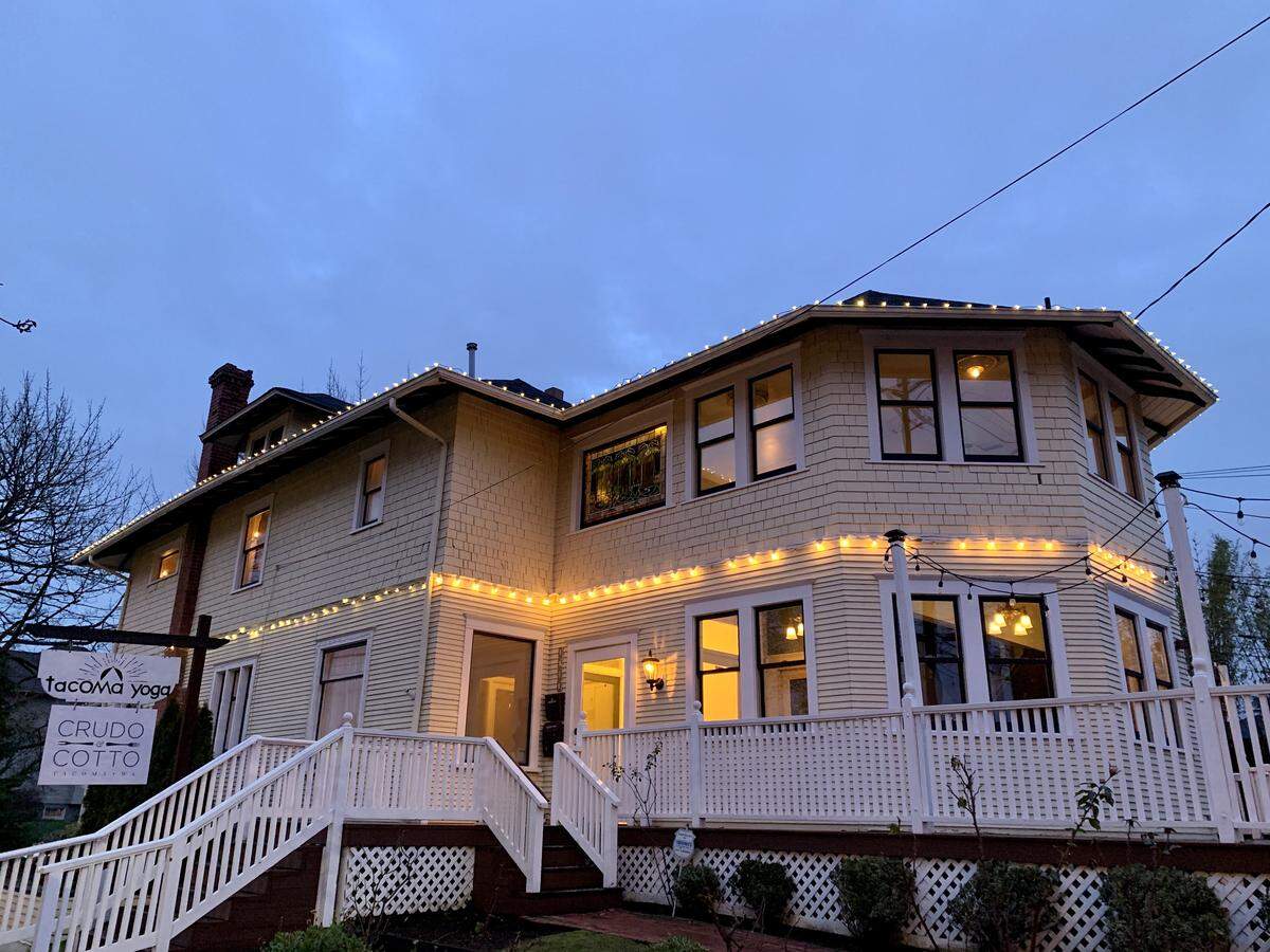 The Proctor building, shown here just after Crudo & Cotto opened in 2019, looks different today. The Evans demolished the deck but are planning “outdoor space with unique outdoor features” for The Snug Pub.