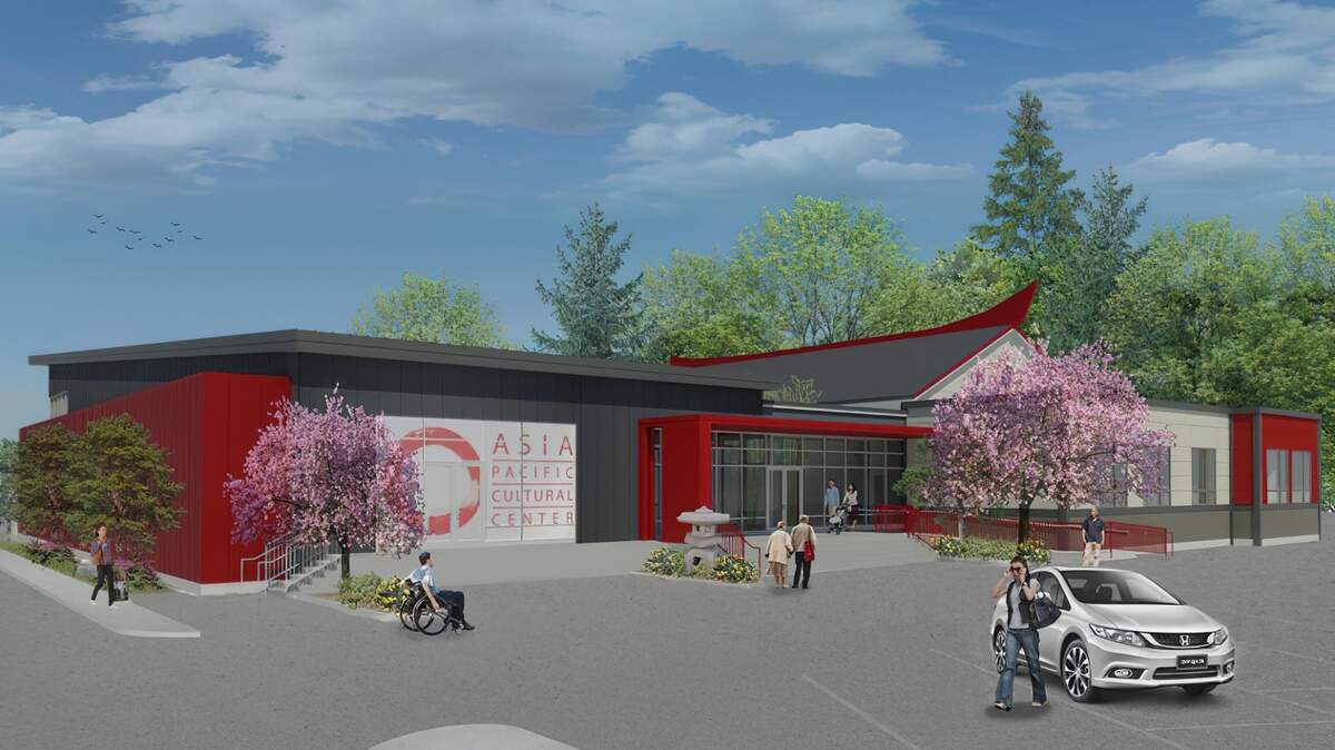 Artist rendering shows plans for a revamped and expanded Asia Pacific Cultural Center, 4851 South Tacoma Way, which will include a new wing.