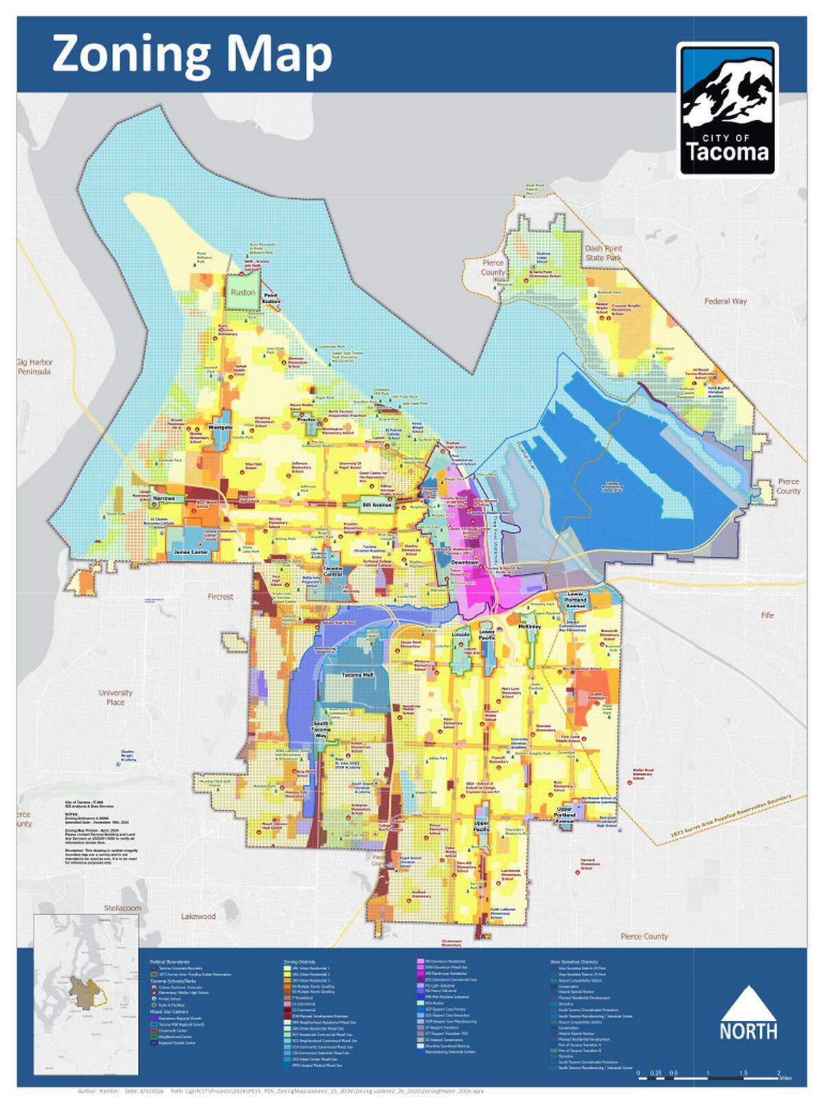 Northeast Tacoma is full of mostly residential zoning.