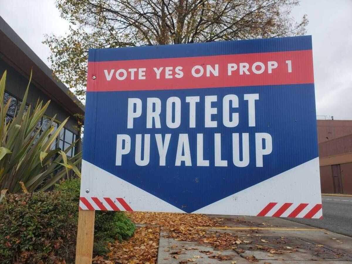 The “yes” campaign put up “Protect Puyallup” signs in the city in support of the public safety building measure.