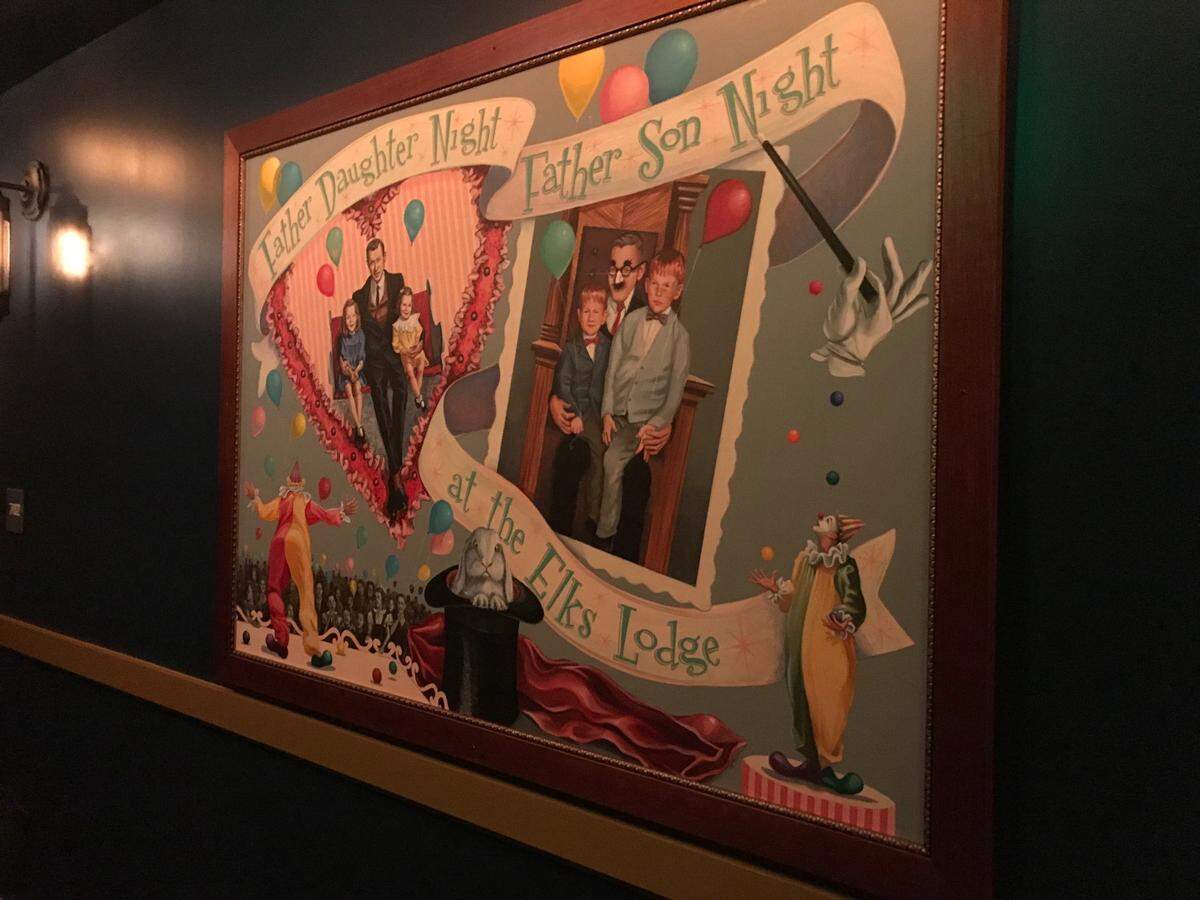 Artwork capturing the history of the Elks can be found in the hallways.