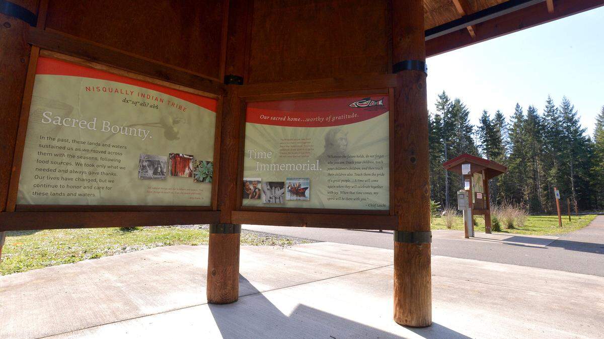 The Nisqually Tribe worked with Washington State Parks to create Nisqually State Park above the Ohop Valley near Eatonville. When completed, the park will feature trails, access to the Nisqually River, a 52-unit campground, welcome center and a viewing spot overlooking the Mashel River valley.