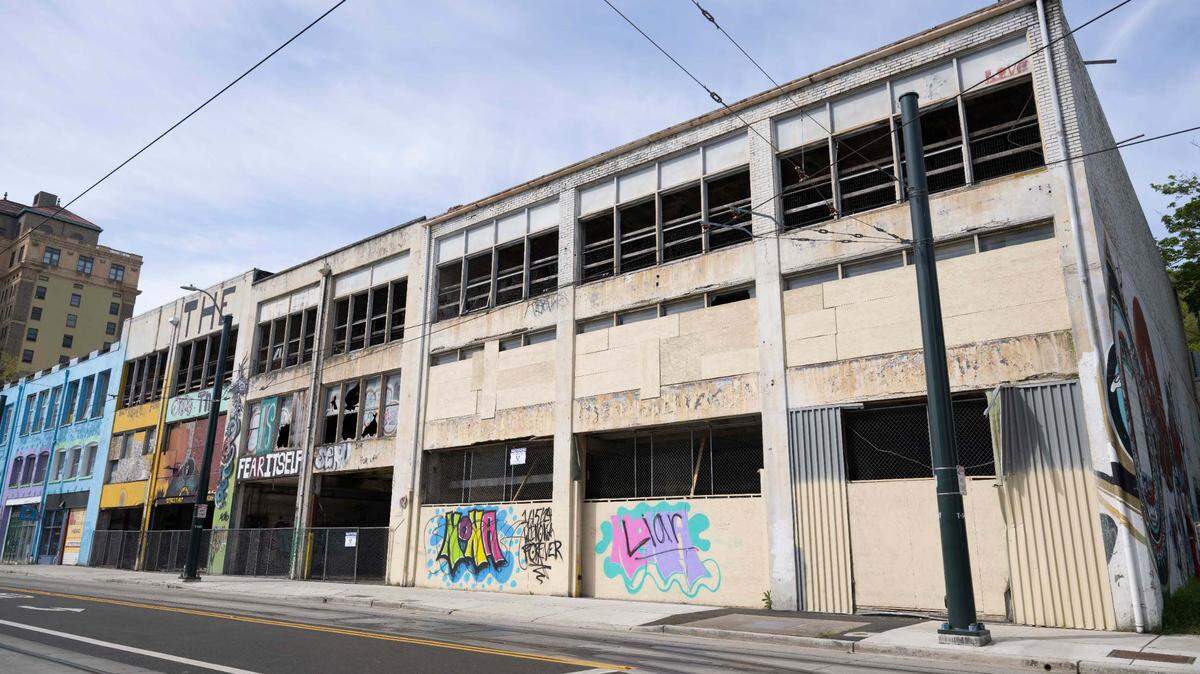 The property known as Graffiti Garages is seen in May 2024 in Tacoma.
