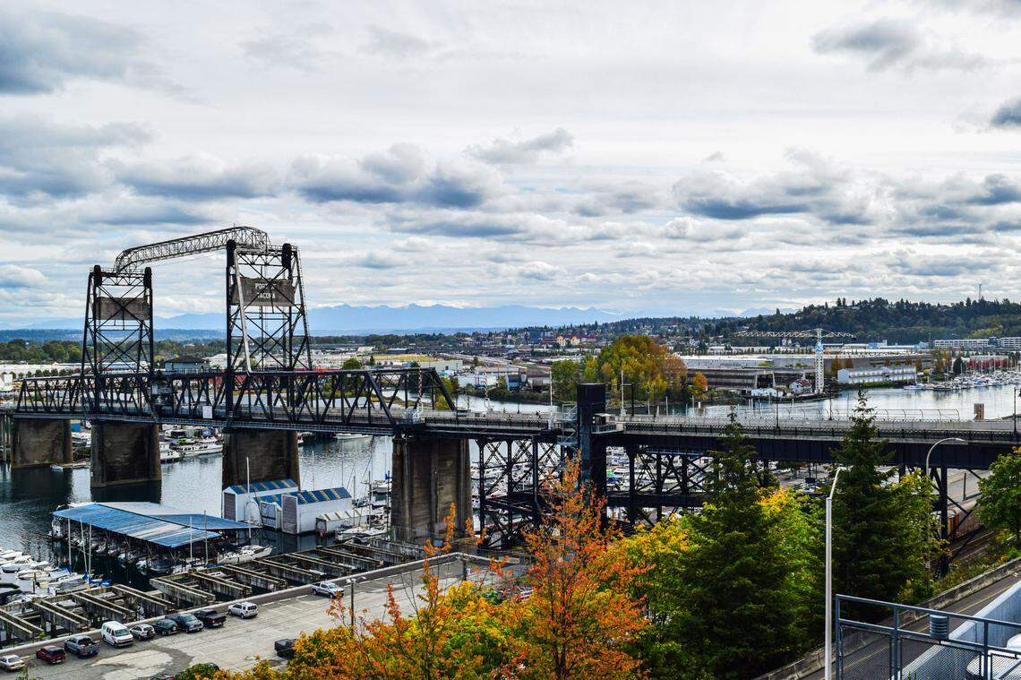 The view from the new Stink Cheese & Meat inside 909 A St. in downtown Tacoma. Down a short staircase from this landing is a spacious balcony patio.