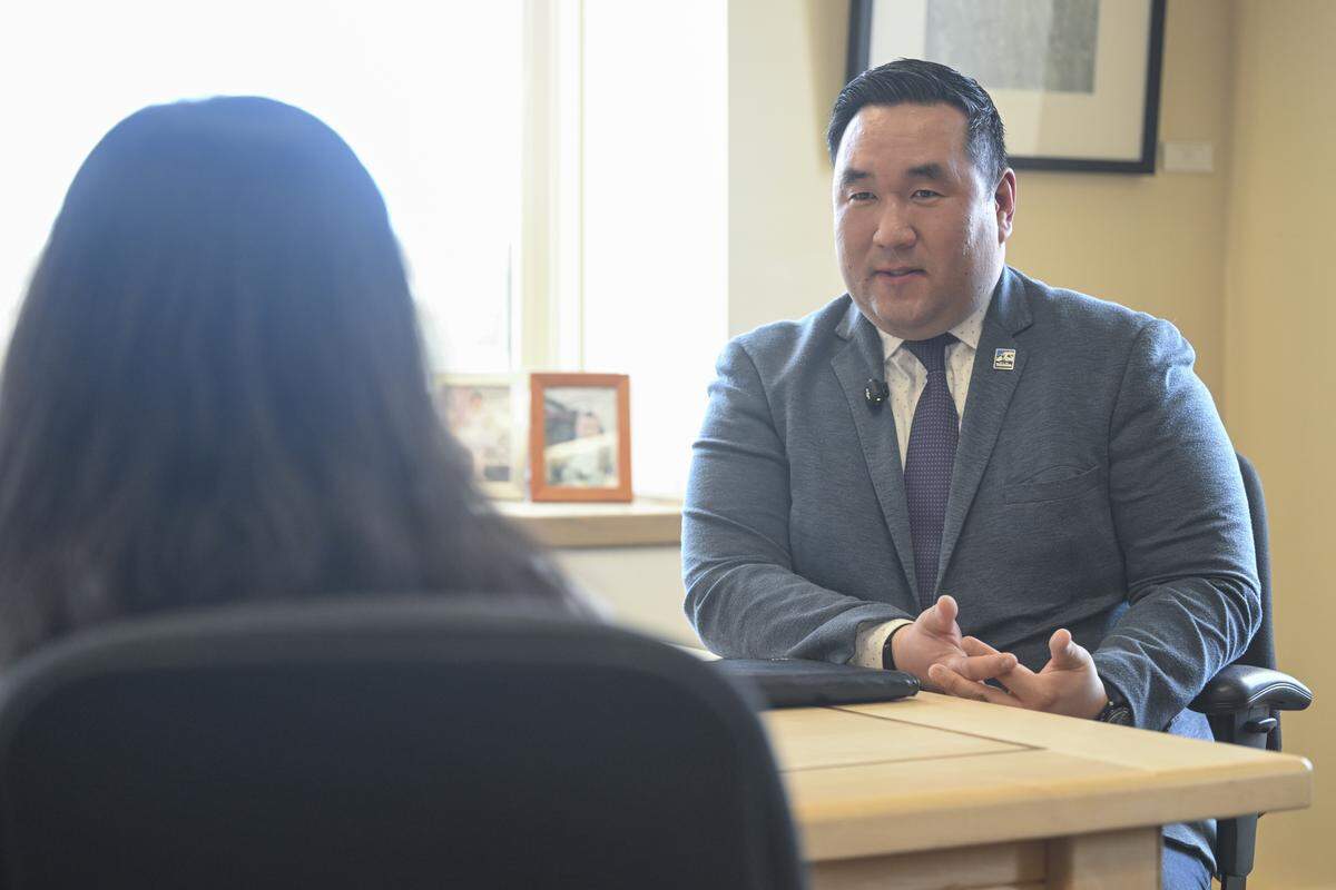Hyun Kim, Tacoma’s new city manager, speaks with The News Tribune in his office at City Hall on Thursday, April 2, 2026, in Tacoma.