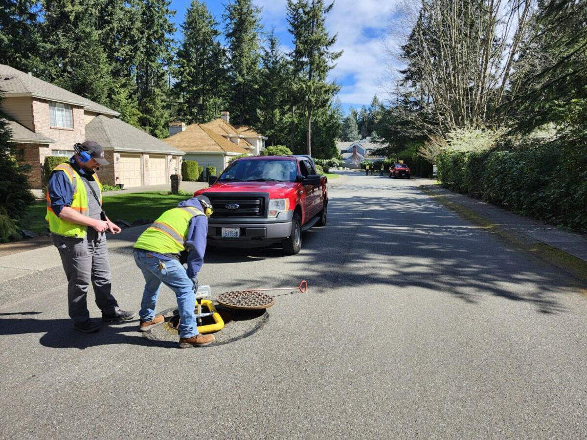 Crews use sound-wave equipment to inspect sanitary sewer lines the week of March 25, 2024 in Gig Harbor.