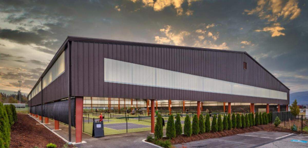 An artistic rendering of the pickleball courts at the Bonney Lake Athletic Facility planned for the Reed Property on Barkubein Road near 72nd Street East. This rendering is on the Washington State Recreation and Conservation Office’s website.
