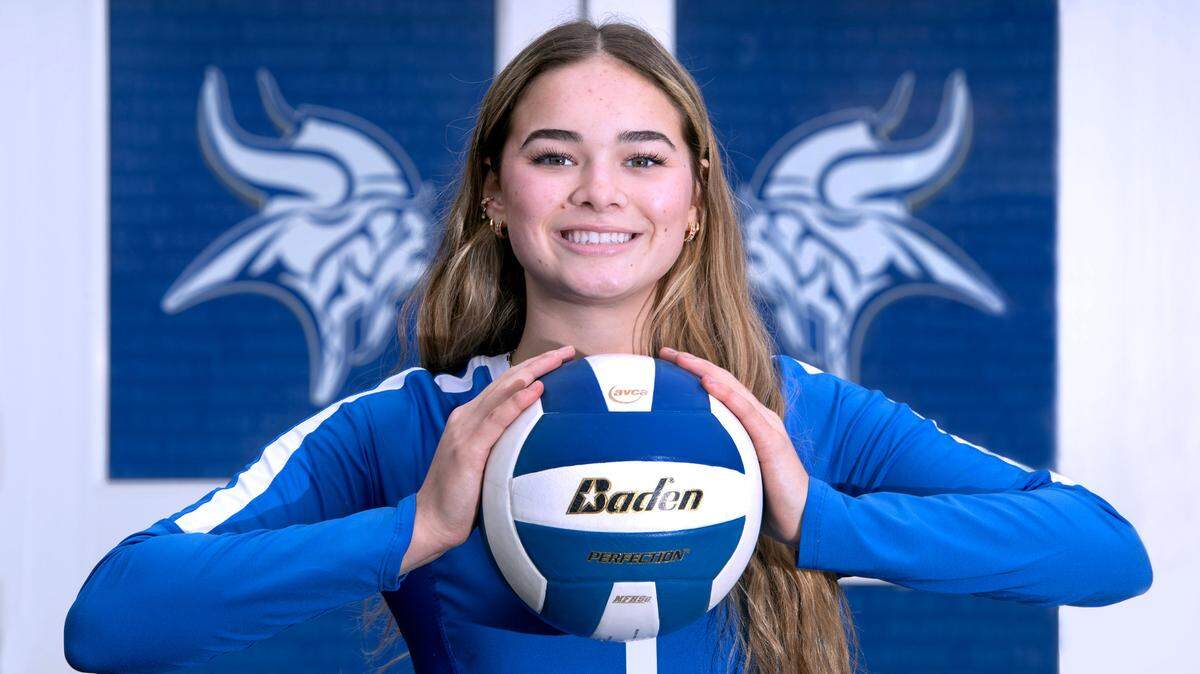 Curtis senior Avery Cukjati is The News Tribune’s 2024 All-Area Volleyball Player of the Year after leading the Vikings to perfect season and the 4A state championship. She is photographed at Curtis High School in University Place, Washington, on Thursday, Dec. 12, 2024.