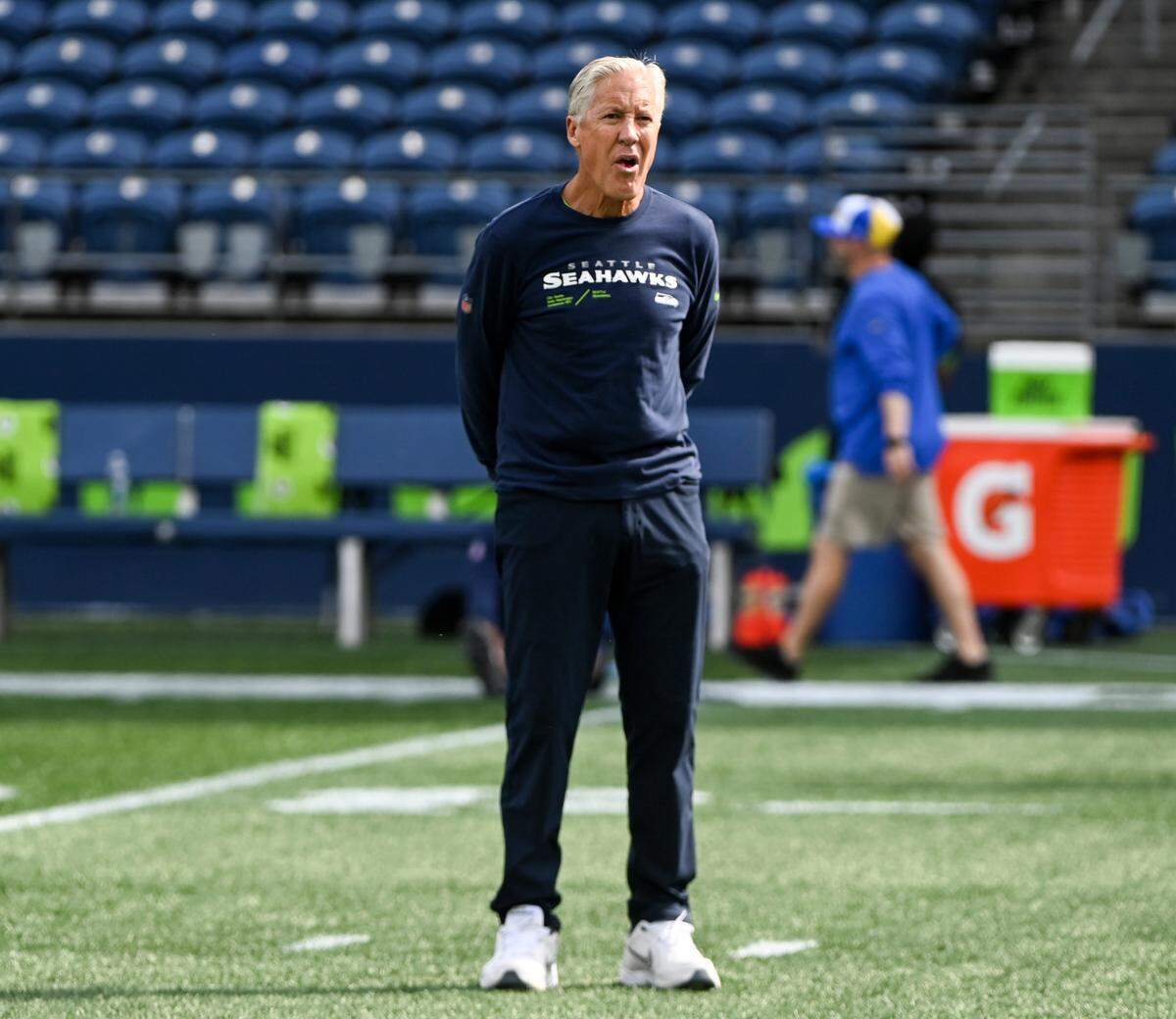 Seattle Seahawks head coach Pete Carrollof the NFL game at Lumen Field, Sunday, Sept. 10, 2023, Seattle, Wash.