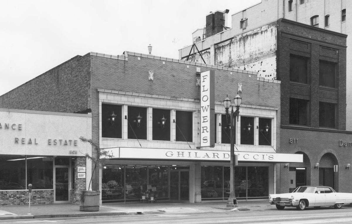 Ghilarducci’s Florists moved from its original downtown Tacoma storefront to the 13,000-square-foot, 1920s-era building at 809 Pacific Ave. in 1969. To the right at 811 Pacific was Dammeier Printing Co. and to the left at 805 Pacific was Cascade Insurance Underwriters.