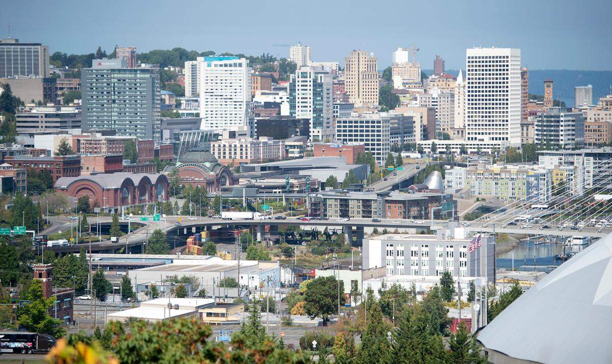 Downtown Tacoma, Washington, on Aug. 24, 2021.