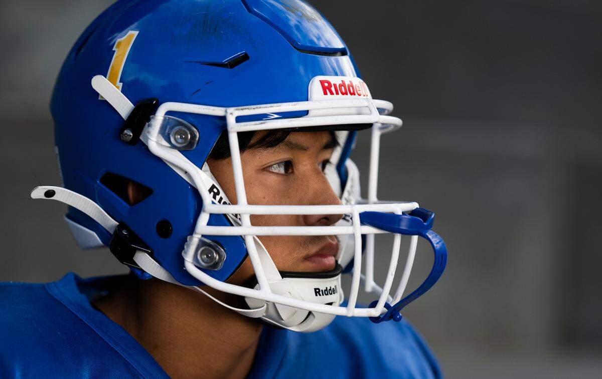 Stadium high school running back Darius Sum poses for a portrait in the Stadium Bowl, on Wednesday, Oct. 16, 2024, in Tacoma.