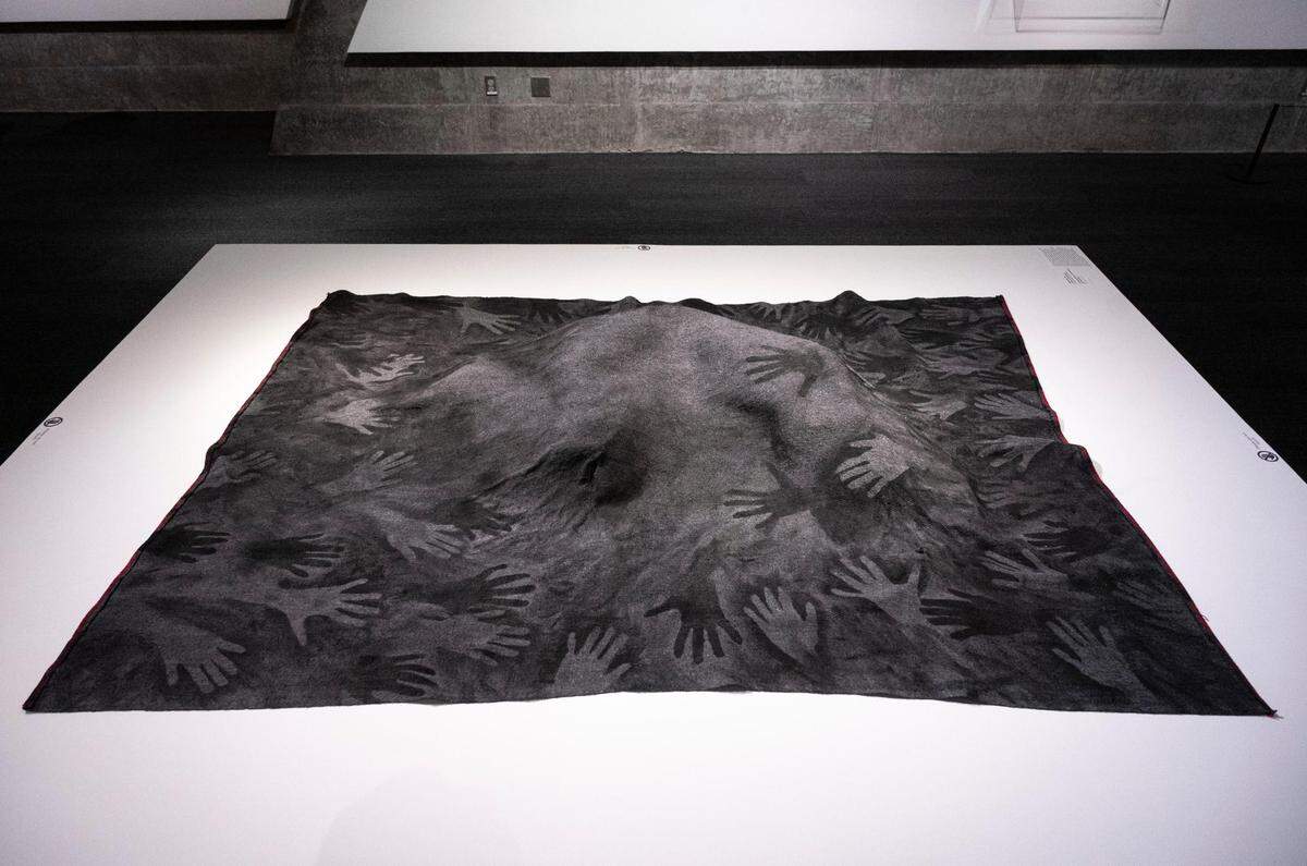 A view of a sculpture titled, “In Remembrance of the Missing and Murdered,” by artist Charles Bloomfield is on display as part of the ‘In the Spirit’ annual summer celebration of diverse Native American arts and culture at the Washington State History Museum in Tacoma, Wash. on Thursday, June 16, 2022.