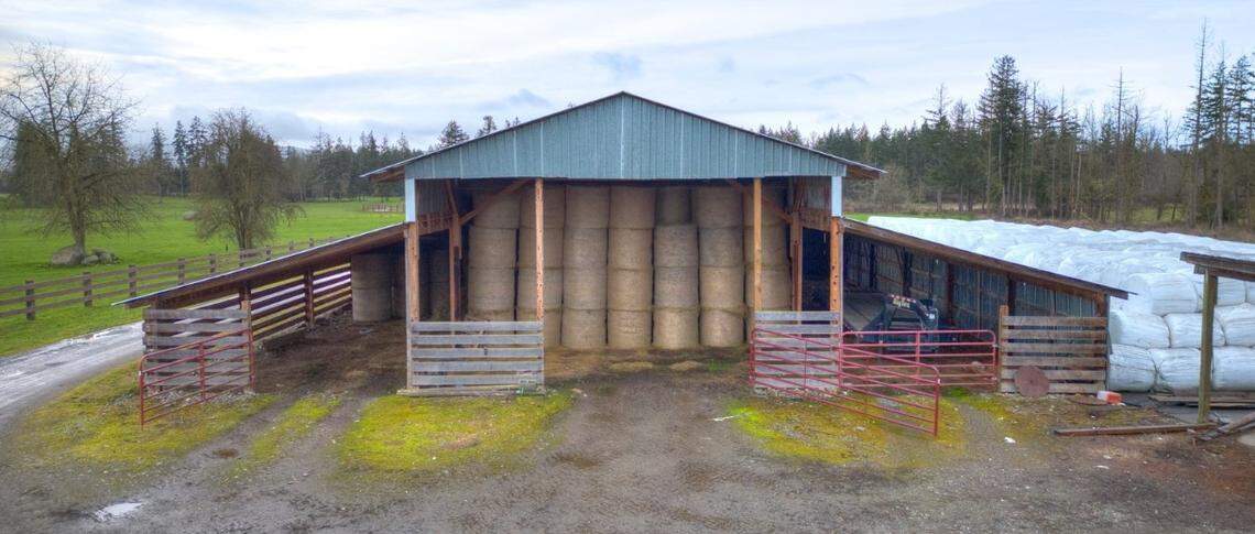 The Yelm Cattle Ranch produces enough hay to feed its cattle and sustain commercial sales.