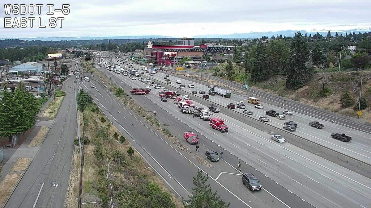 A crash near the Tacoma Dome is causing traffic delays on July 9, 2025.