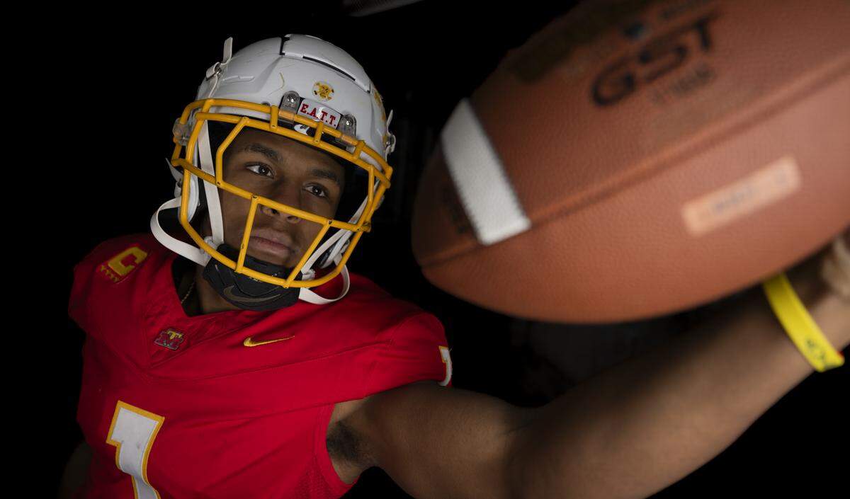The News Tribune’s 2025 All-Area football co-player of the year Mount Tahoma senior cornerback Elijah Durr poses for a portrait at Mount Tahoma High School, on Sunday, Dec. 7, 2025, in Tacoma, Wash.