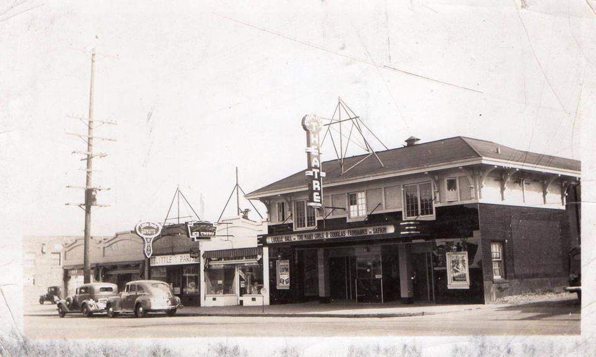 The Blue Mouse Theatre in 1940 when it was called The Proctor Theatre. The movie this day was “Too Many Girls” with Lucille Ball and Desi Arnaz. The soon-to-be famous TV couple met while making the movie.