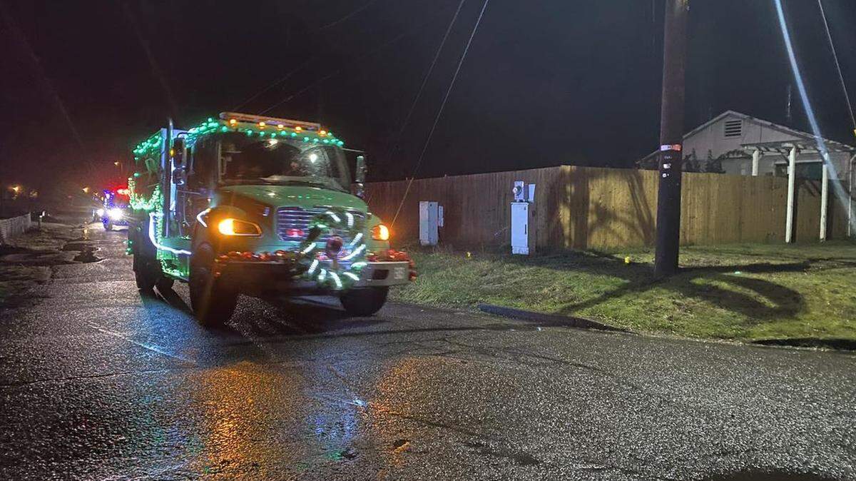 A driver (not the one in this picture) sped through a parade and struck a 9-year-old child who was handing out candy on Dec. 10, 2022, in Oakridge, Oregon, police said. The holiday parade was hosted by city first responders.