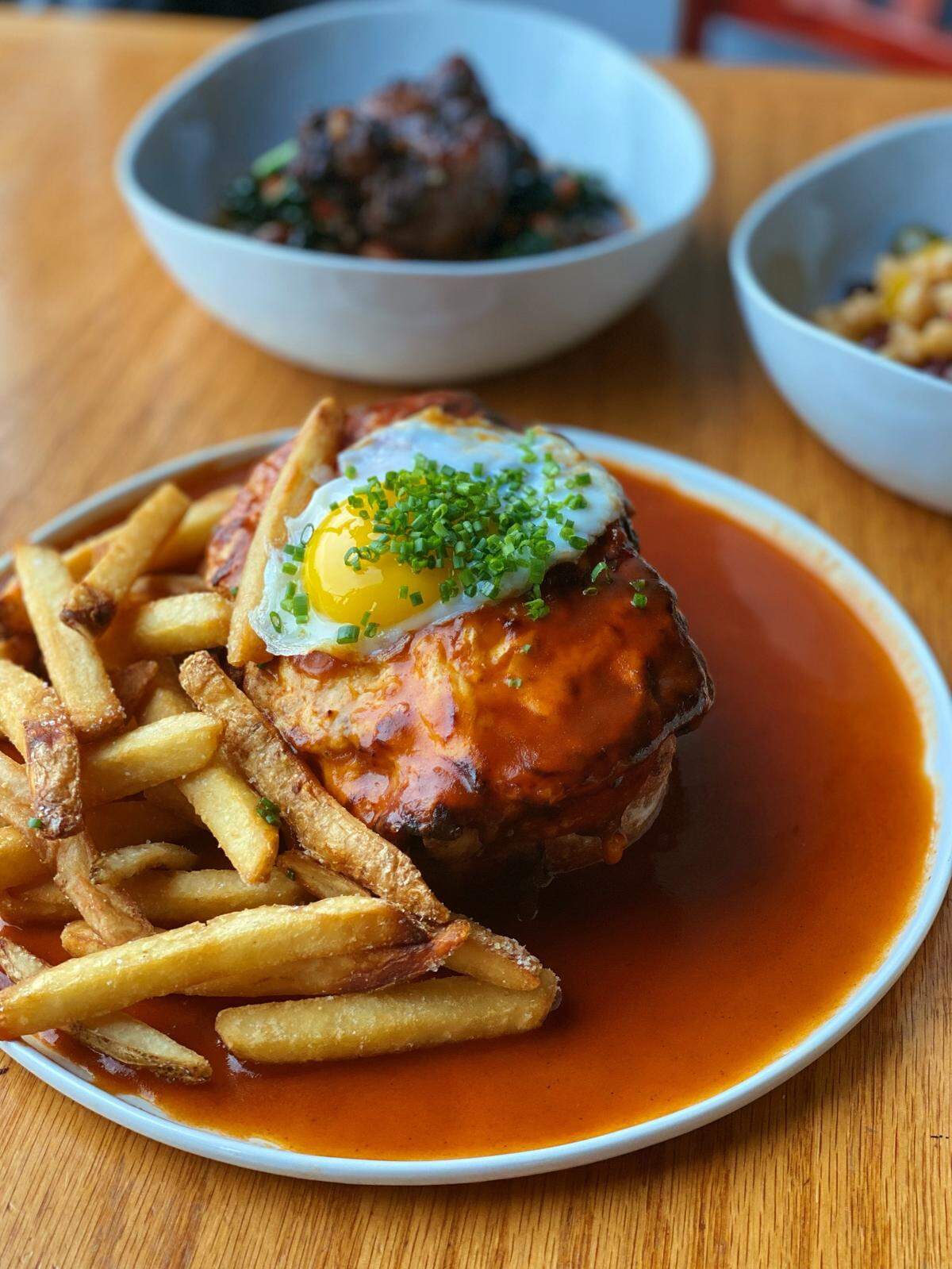 The Spice Lab at Harmon, chef Blake Lord-Wittig’s global-inspired pop-up in downtown Tacoma, returns to regular weekend programming with dishes like Francesinha, a Portugese fork-and-knife sandwich lathered in a chorizo beer sauce.