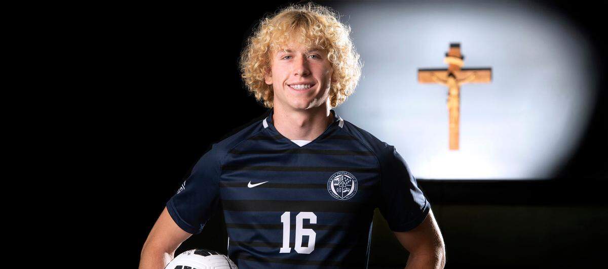 Bellarmine junior defender Liam Miller is The News Tribune’s All-Area Boys Soccer Player of the Year. He is shown at Bellarmine High School in Tacoma, Washington on Thursday, June 9, 2022.