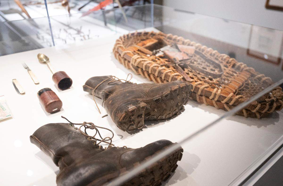 The Mountain Was out exhibition displays artifacts from the history of Mount Rainier at The Washington State History Museum on Wednesday, Oct. 16, 2024, in Tacoma, Wash.