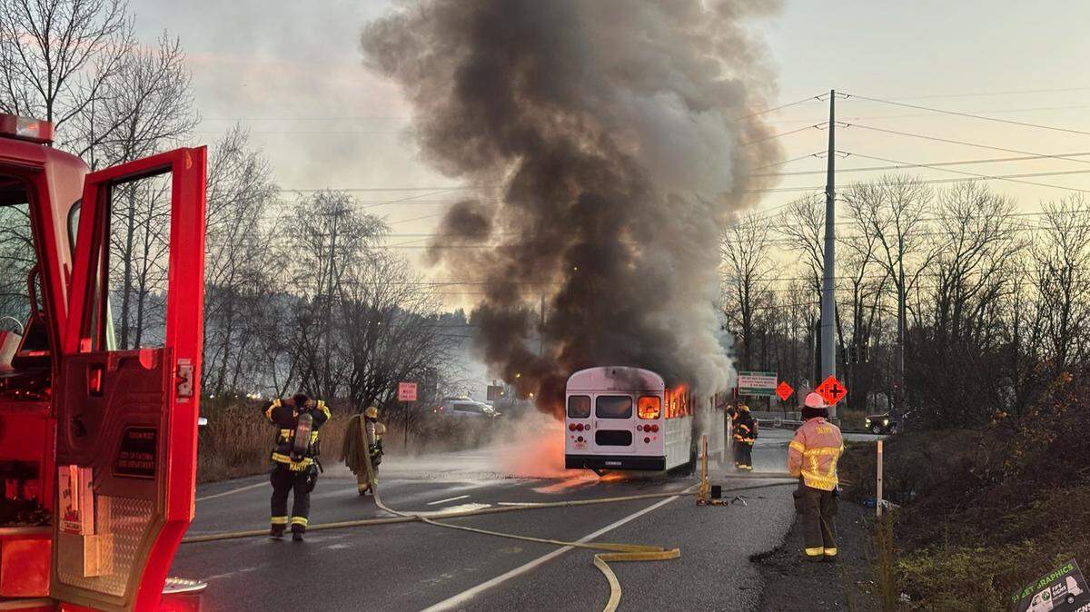 The off-ramp to Alexander Avenue in Fife is closed on Dec. 23 for a bus that is on fire.
