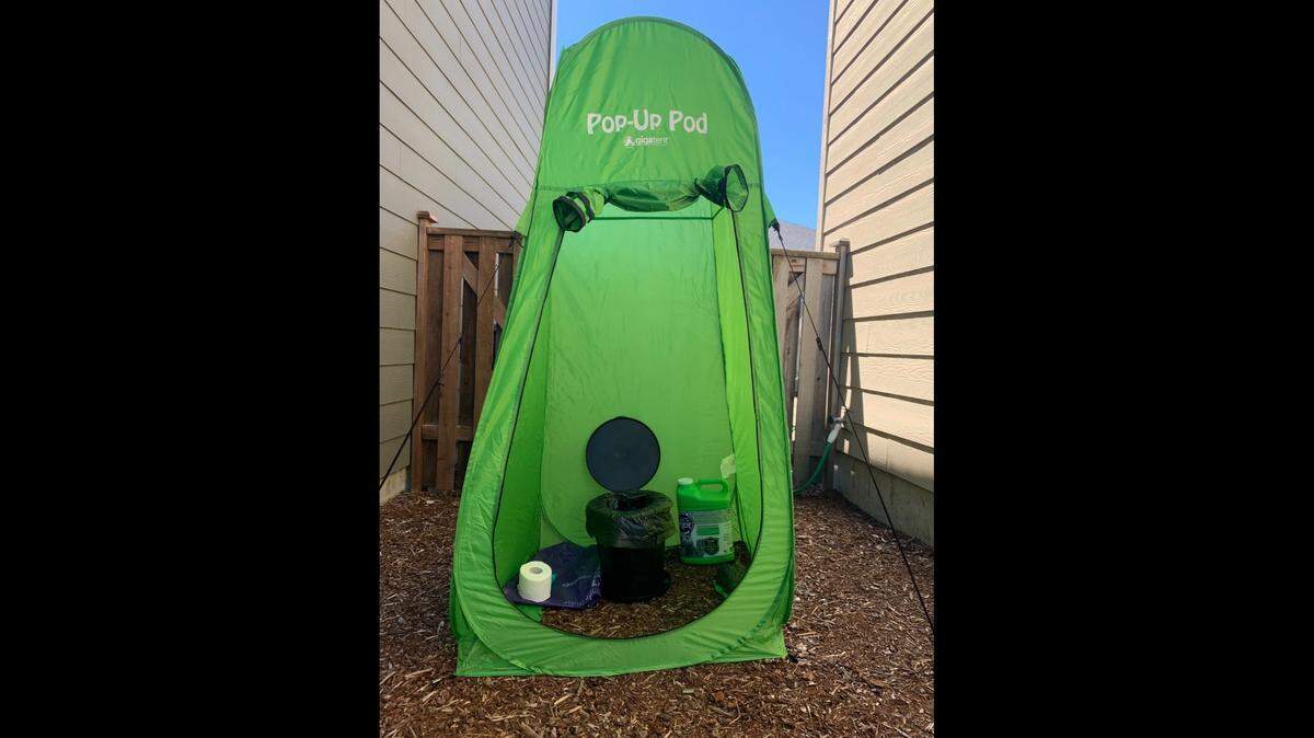 A deployed mobile toilet kit. The City of Tacoma will be handing similar kits out this summer to homeless people.