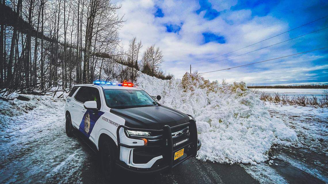 A 29-year-old snowmobiler fell through the ice on the Knik River in Alaska on Dec. 11, 2022, troopers said. He was stranded for nearly five hours.
