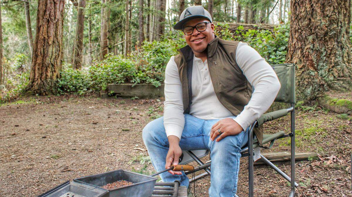 Quincy Henry and his family have channeled their love for camping into their new cafe and coffee line, Campfire Coffee. They roast beans over an open flame.