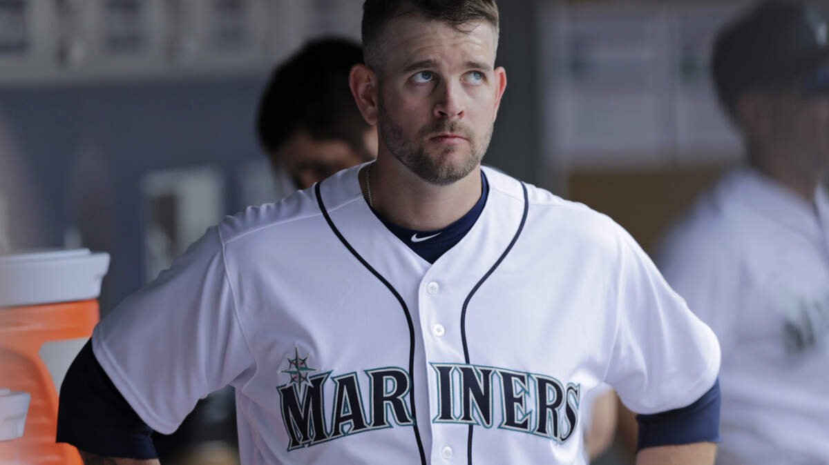 Seattle Mariners starting pitcher James Paxton stands in the dugout after pitching against the Colorado Rockies in the seventh inning during a baseball game, Saturday, July 7, 2018, in Seattle. (AP Photo/John Froschauer)