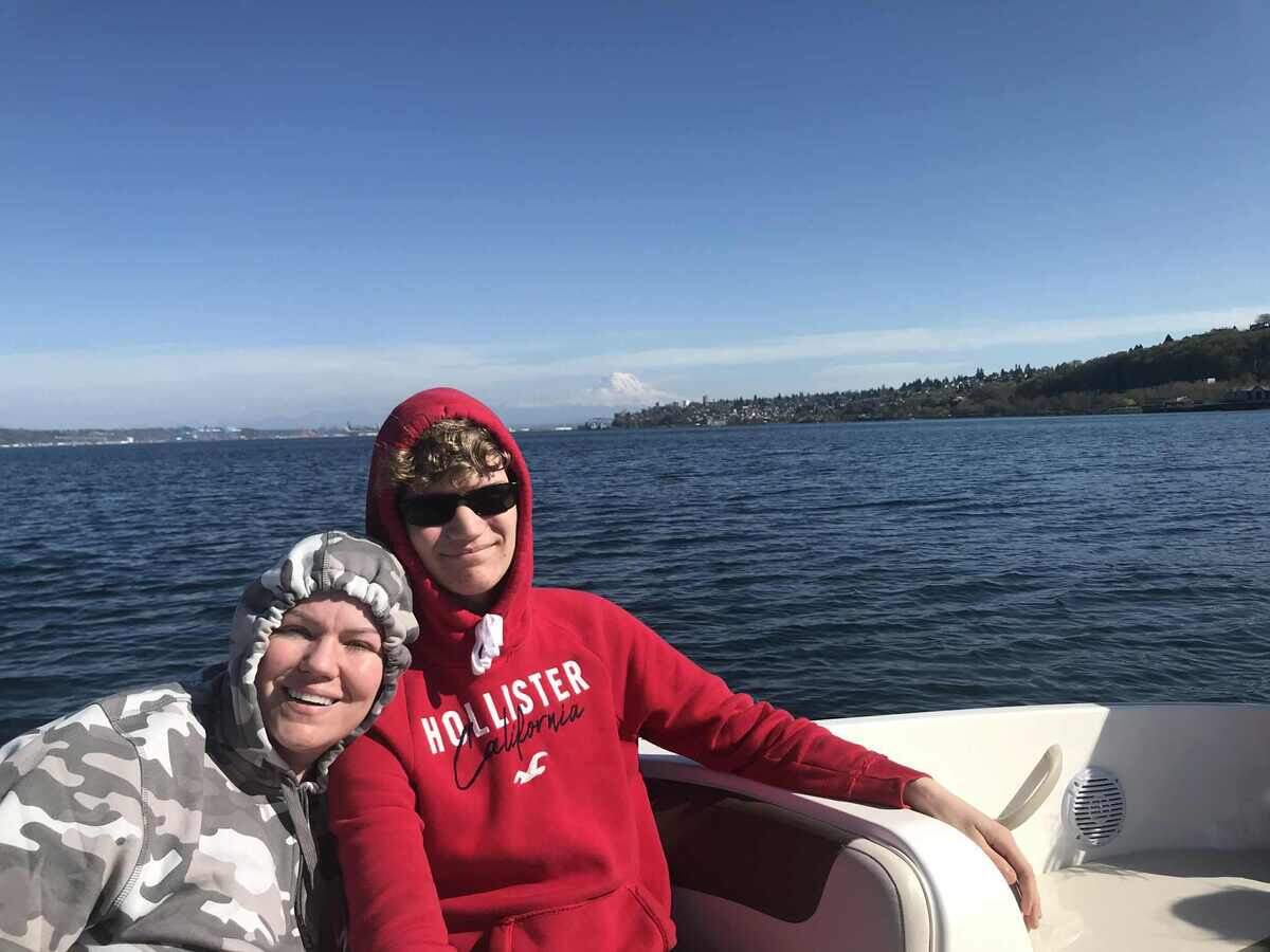 Andrew Bostwick with his mother, Rose McGraw.