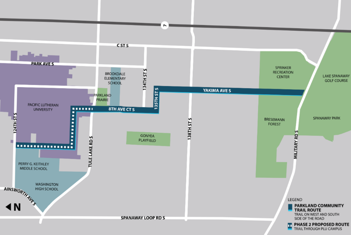 Proposed Parkland Community Trail map.