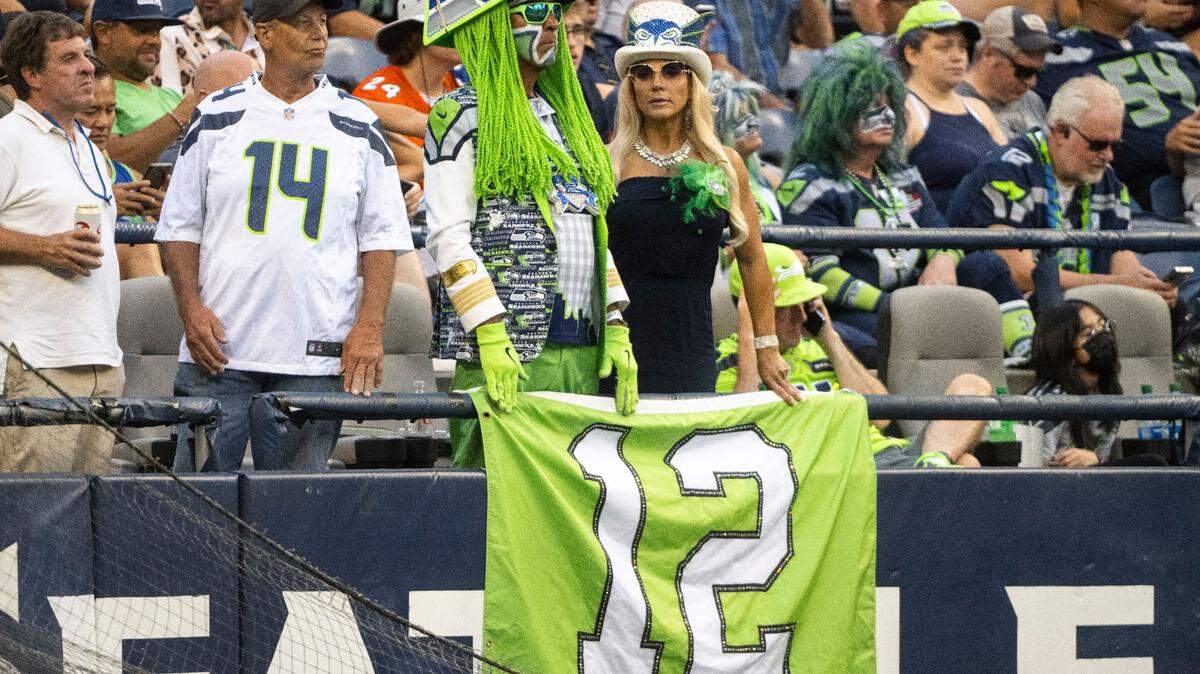 Fans watch the game from the stands during the second half of the Seahawks second preseason game at Lumen Field in Seattle, Wash. on August 18, 2022.