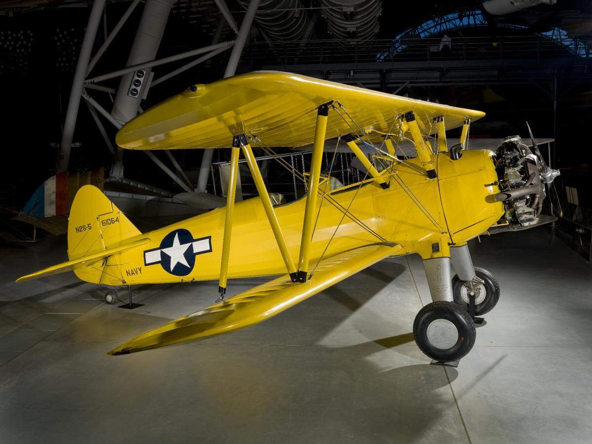 A Stearman Kaydet biplane similar to this one on display at the Smithsonian National Air and Space Museum went missing Friday, Sept. 6 in southwest Washington. It was later found crashed with a deceased passenger.