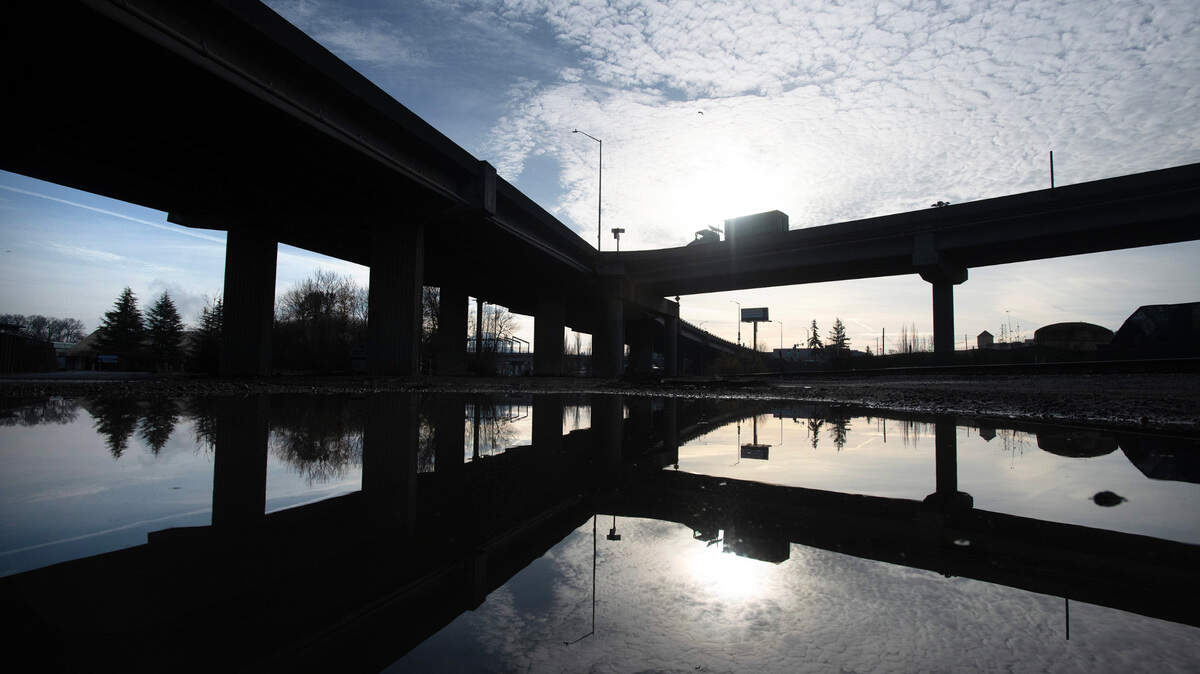 The River Street Viaduct in Tacoma, Washington, on Friday, Dec. 15, 2023. The bridge is considered in “poor” condition, but that does not mean it is unsafe.