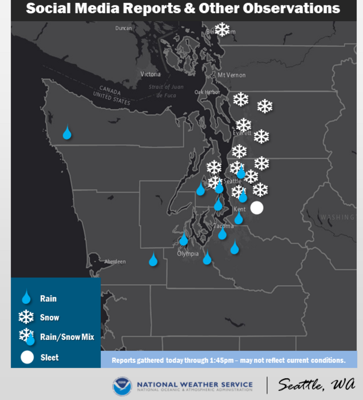 Sunday afternoon situation report from National Weather Service, Seattle