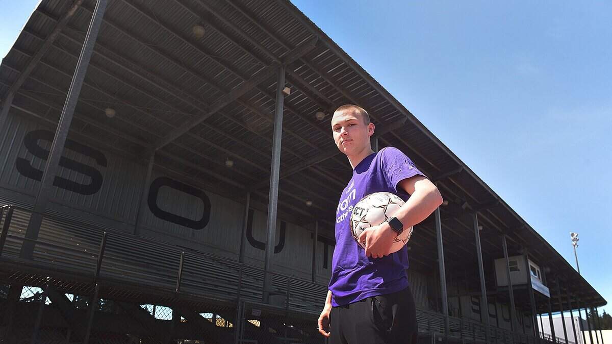 North Thurston striker/mid-fielder Jackson Winterrowd is the Rams' leader scorer going into the 2018 tournament.



photo taken May 14, 2018
