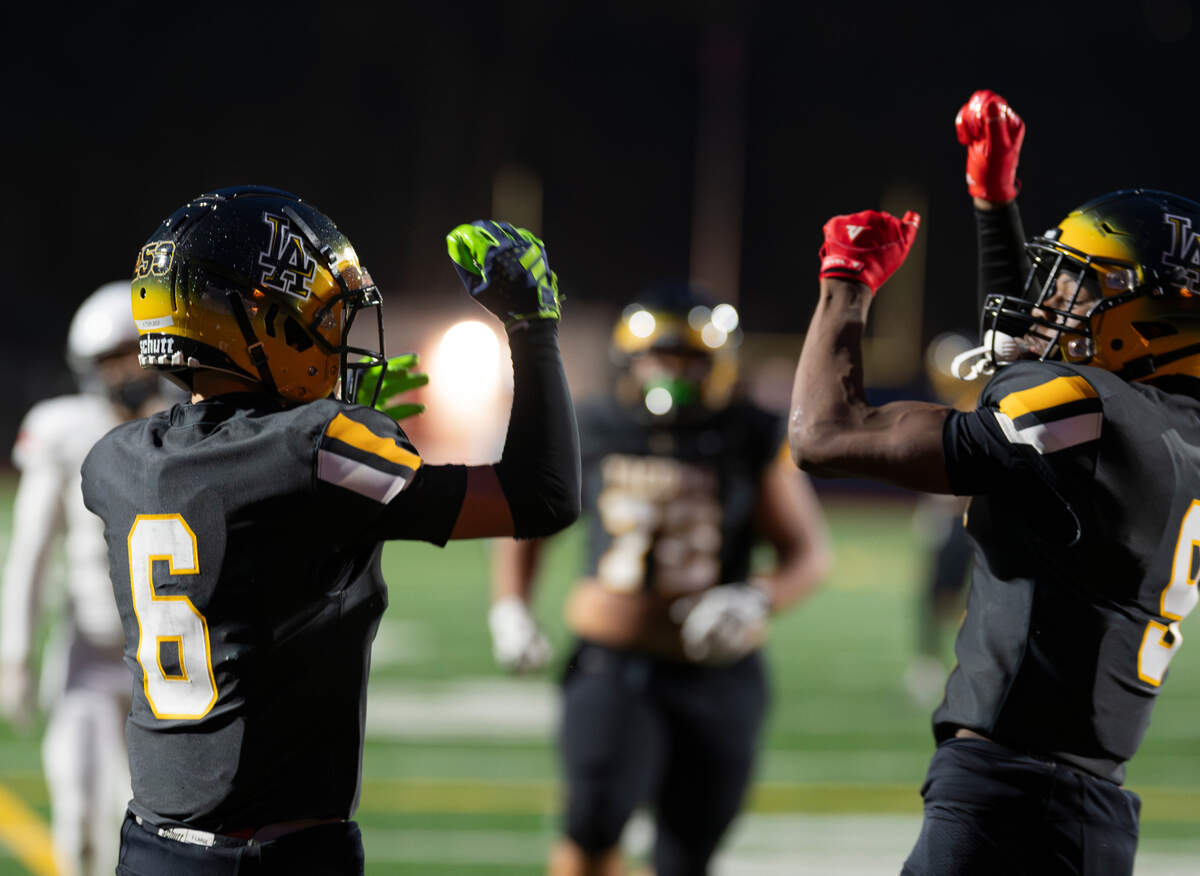 Lincoln wide receiver Kanoa Teplasy (6) celebrates a touchdown during the first half of the game against Yelm at Lincoln High School, on Friday, Sept. 13, 2024, in Tacoma, Wash.