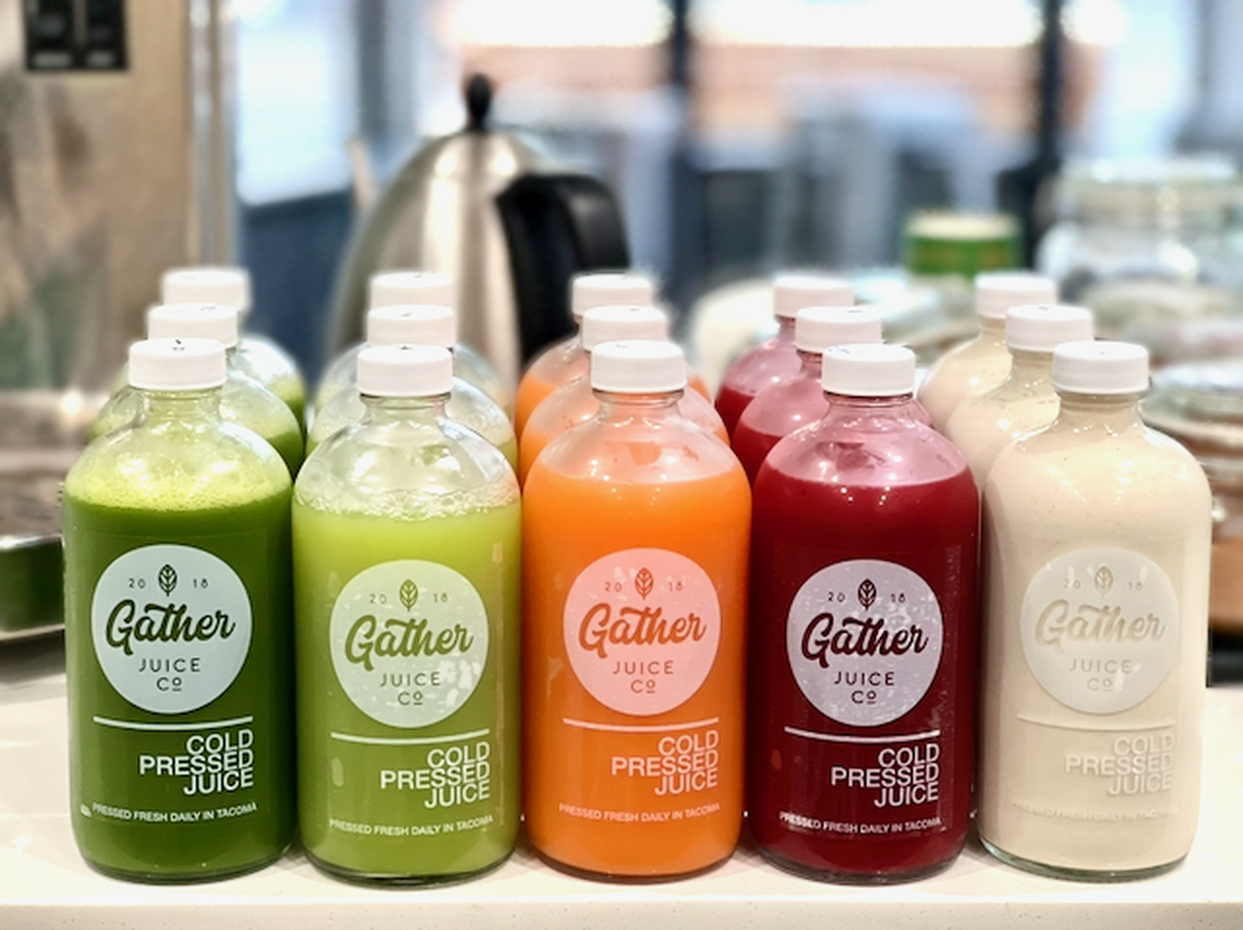 Cold-pressed juice is hard to find elsewhere in the area. Gather developed a loyal customer base through delivery in 2020, and juice still accounted for almost half of the shop’s sales.